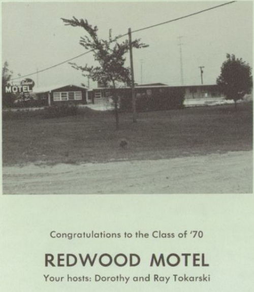 Redwood Motel - 1970 Yearbook Ad